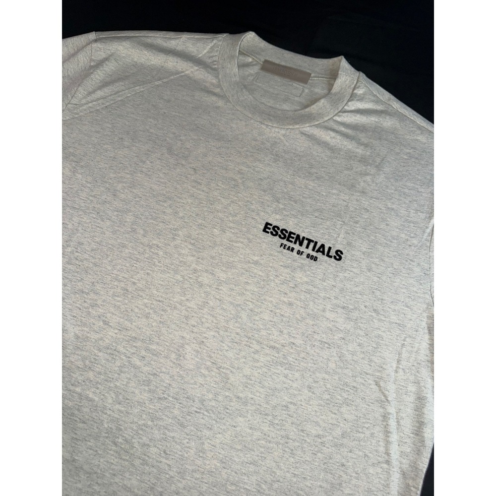 Fear of God Essentials Tee Oatmeal Heather Grey Logo T-Shirt Mens XL‎ NWT